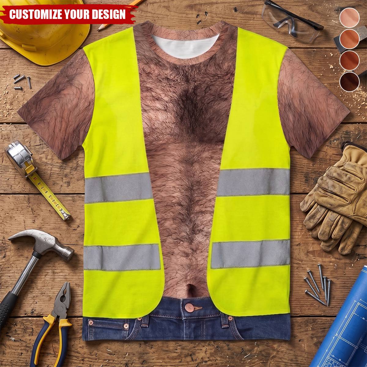 Funny Construction Worker - Personalized All-Over-Print T-Shirt