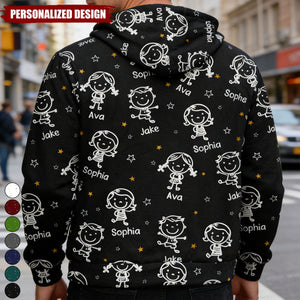 This Grandpa Belongs To - Personalized Fleece Hoodie