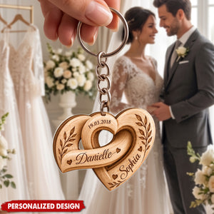 Personalized Heart-Shaped Acrylic Keychains for Couples, Custom Name Keychains