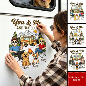 Custom RV Decal For Campers – Personalized Wedding Anniversary Gift For Couples And Dog Parents - Adventure Together