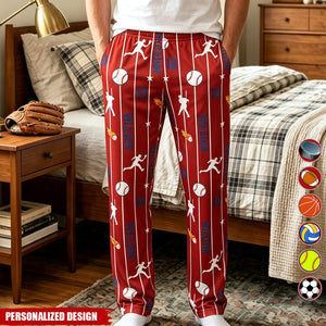 Custom Name & Number For Baseball, Softball, Soccer, Football, Basketball, Hockey Lover - Personalized Lounge Pants