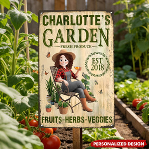 Garden Herbs And Veggie Best Decor Sign - Personalized Metal Sign