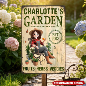 Garden Herbs And Veggie Best Decor Sign - Personalized Metal Sign