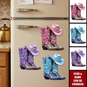 Cowgirl Boots - Personalized Fridge Magnet