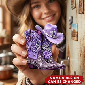 Cowgirl Boots - Personalized Fridge Magnet