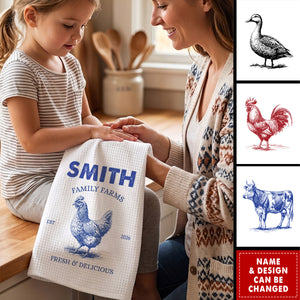 Country Farmhouse, Farm House Kitchen Decor - Personalized Kitchen Towel