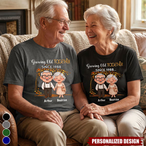 Custom Unisex T-shirt - Growing Old Together, Personalized T-shirt, Gifts For Husband And Wife