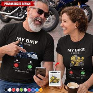 My Motorbike Is Calling Funny Biker Motorcycle Shirt - Personlized Gift For Biker, Motorcycle Lovers