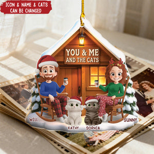 Custom Acrylic Ornament - Personalized Anniversary Christmas Gifts For Couple, Cat Lovers