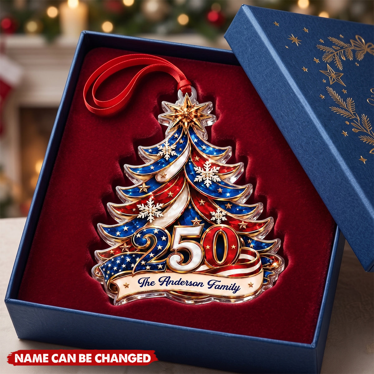 Patriotic Family - Personalized Acrylic Ornament