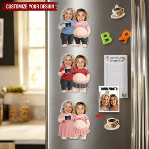Custom Photo Squishy Acrylic Fridge Magnet - Personalized Baby Shower, Gender Reveal Gifts For New Moms