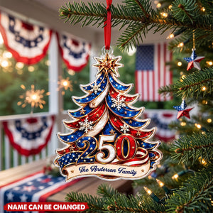 Patriotic Family - Personalized Acrylic Ornament