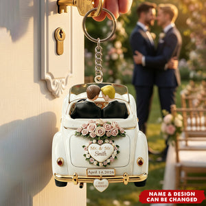 Mr. & Mr. Just Married Ornament, Acrylic Keychain, Gift For Couples