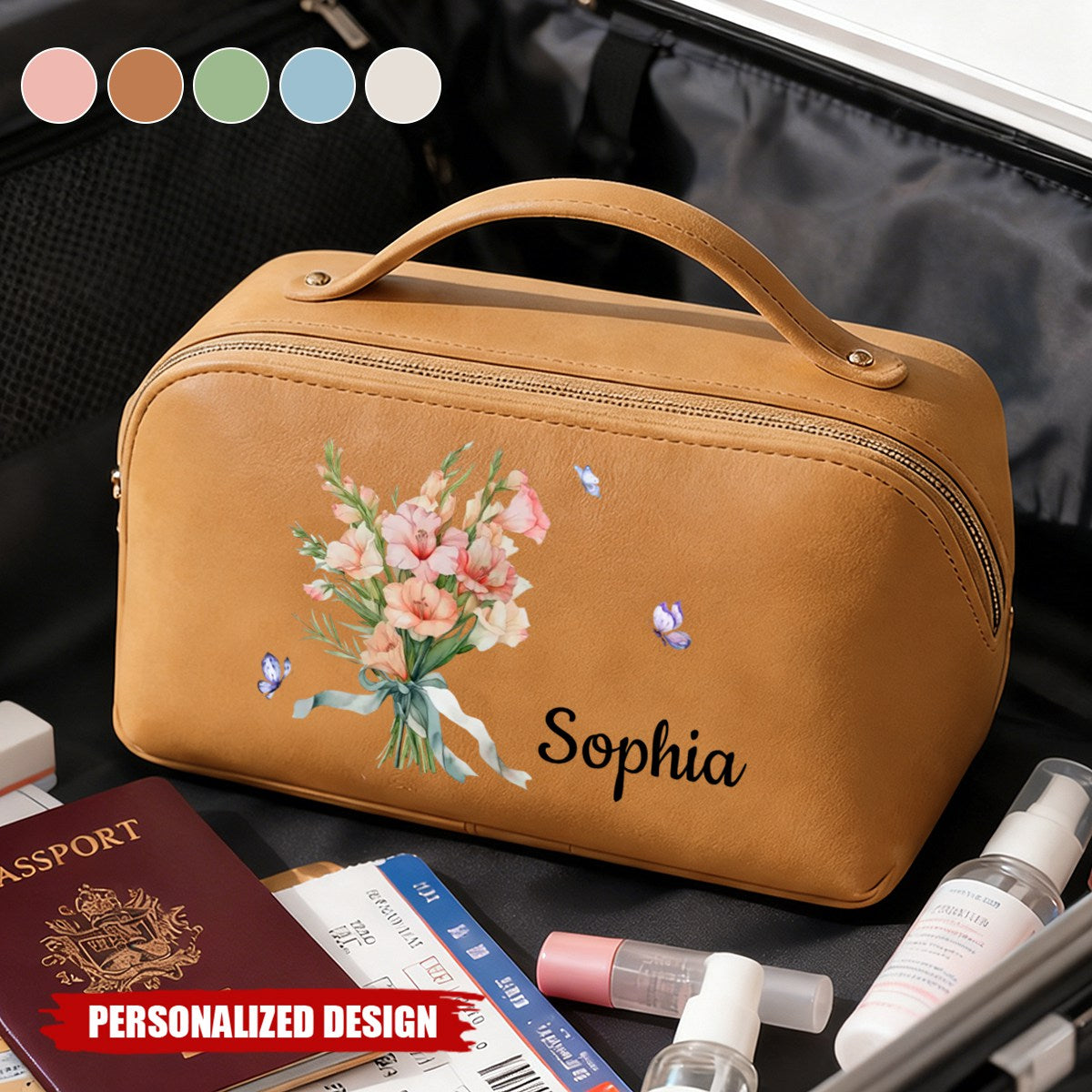 Custom Travel Toiletry Bag - Personalized Birthday Gifts For Women, Besties