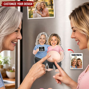 Custom Photo Squishy Acrylic Fridge Magnet - Personalized Baby Shower, Gender Reveal Gifts For New Moms