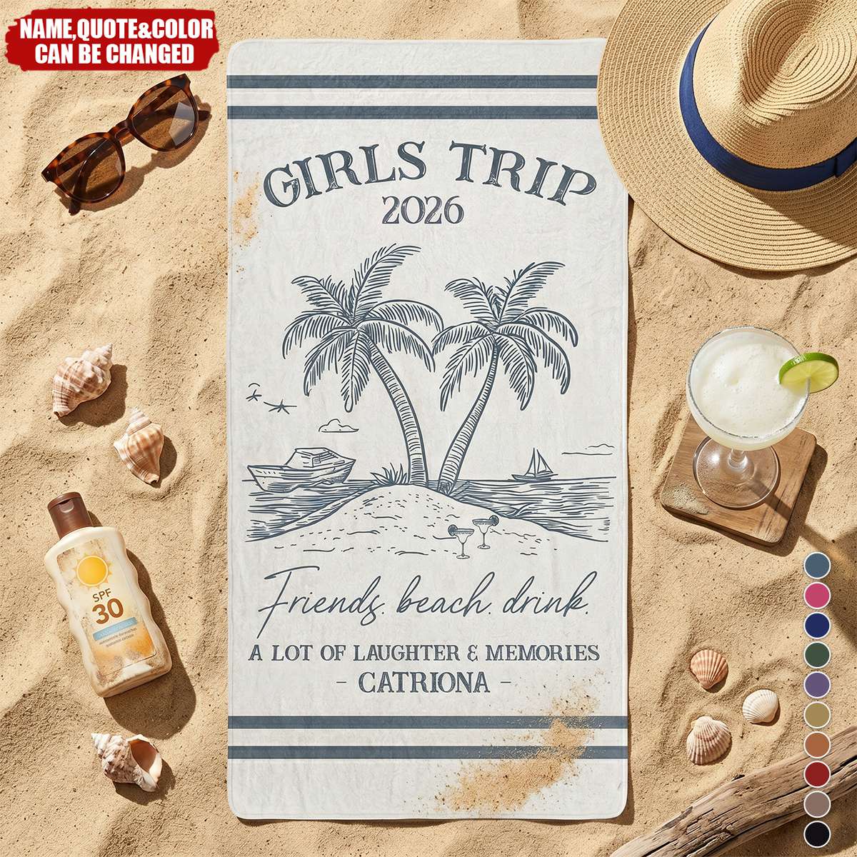Girls Trip 2026 - Personalized Beach Towel