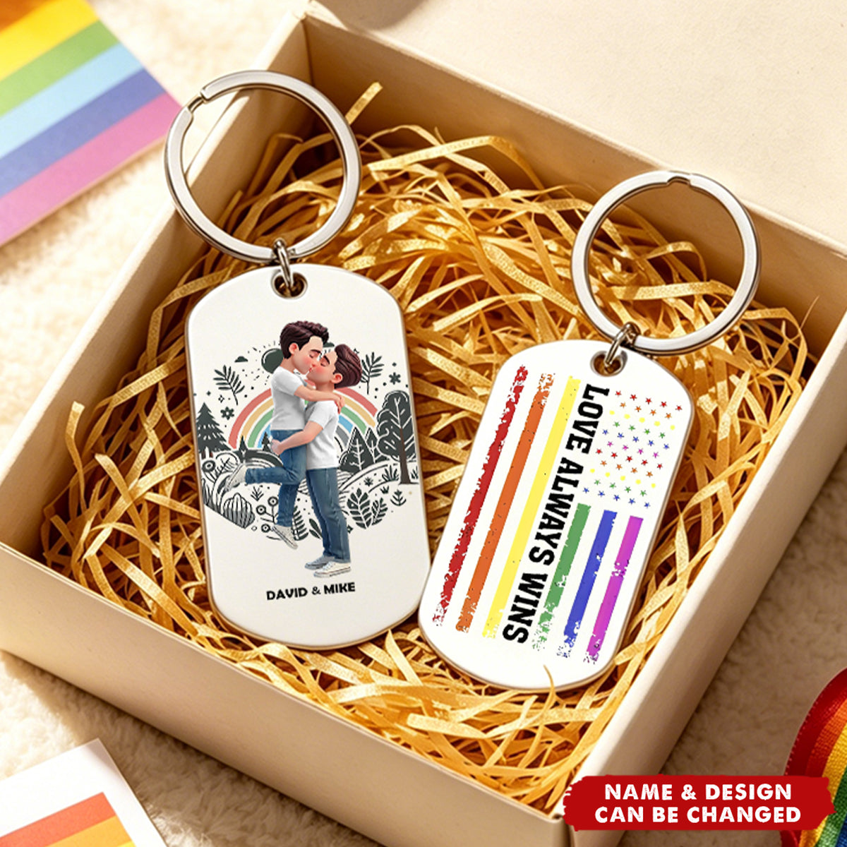 Personalized Gifts For LGBT Couple Keychain