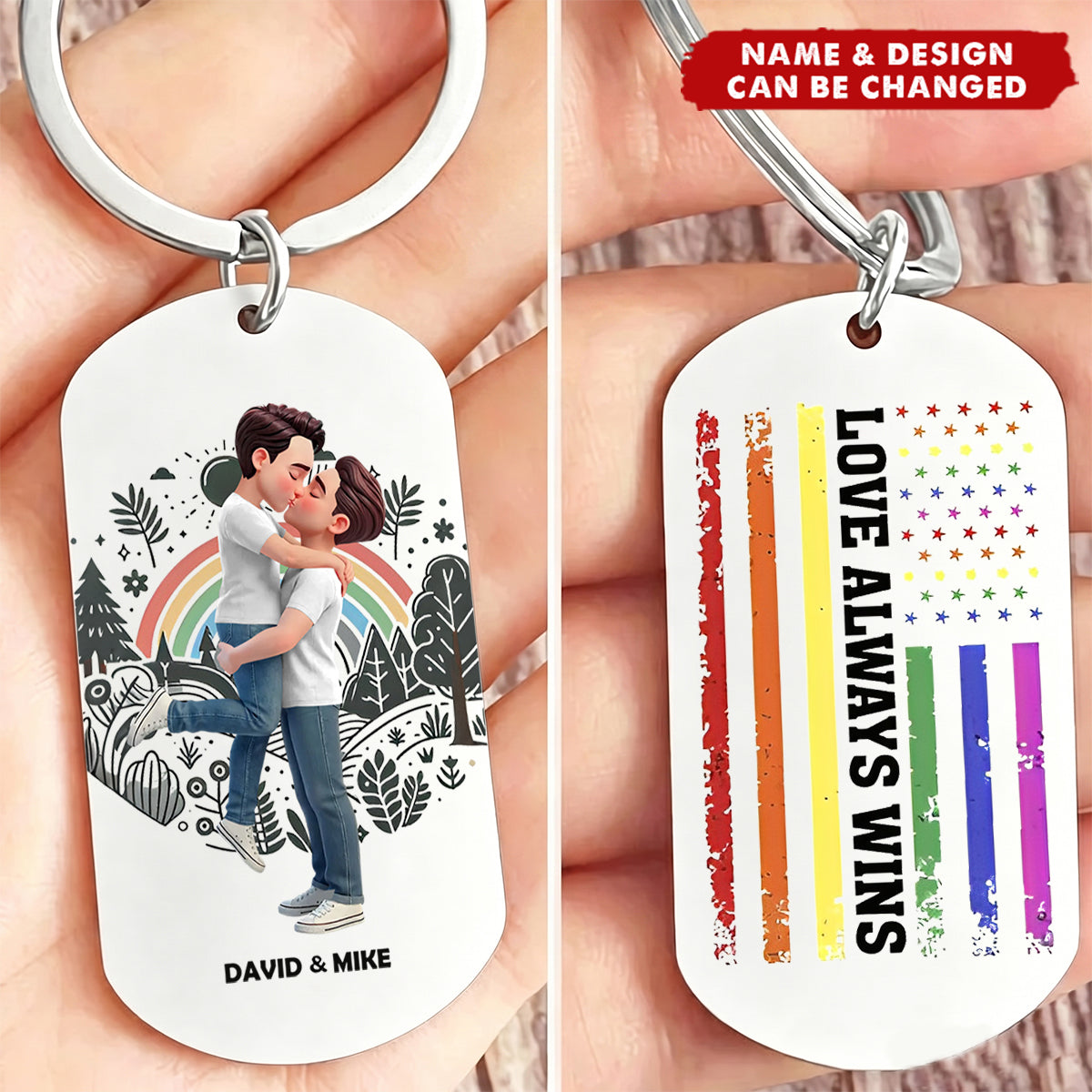 Personalized Gifts For LGBT Couple Keychain