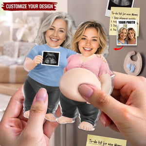 Custom Photo Squishy Acrylic Fridge Magnet - Personalized Baby Shower, Gender Reveal Gifts For New Moms