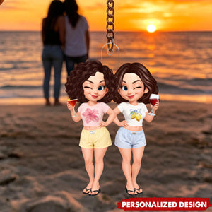 Besties Sisters Effect Pink - Personalized Acrylic Keychain