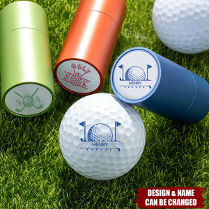 Make It Your Hole in One - Monogrammed Initial Name - Personalized Golf Ball Stamp