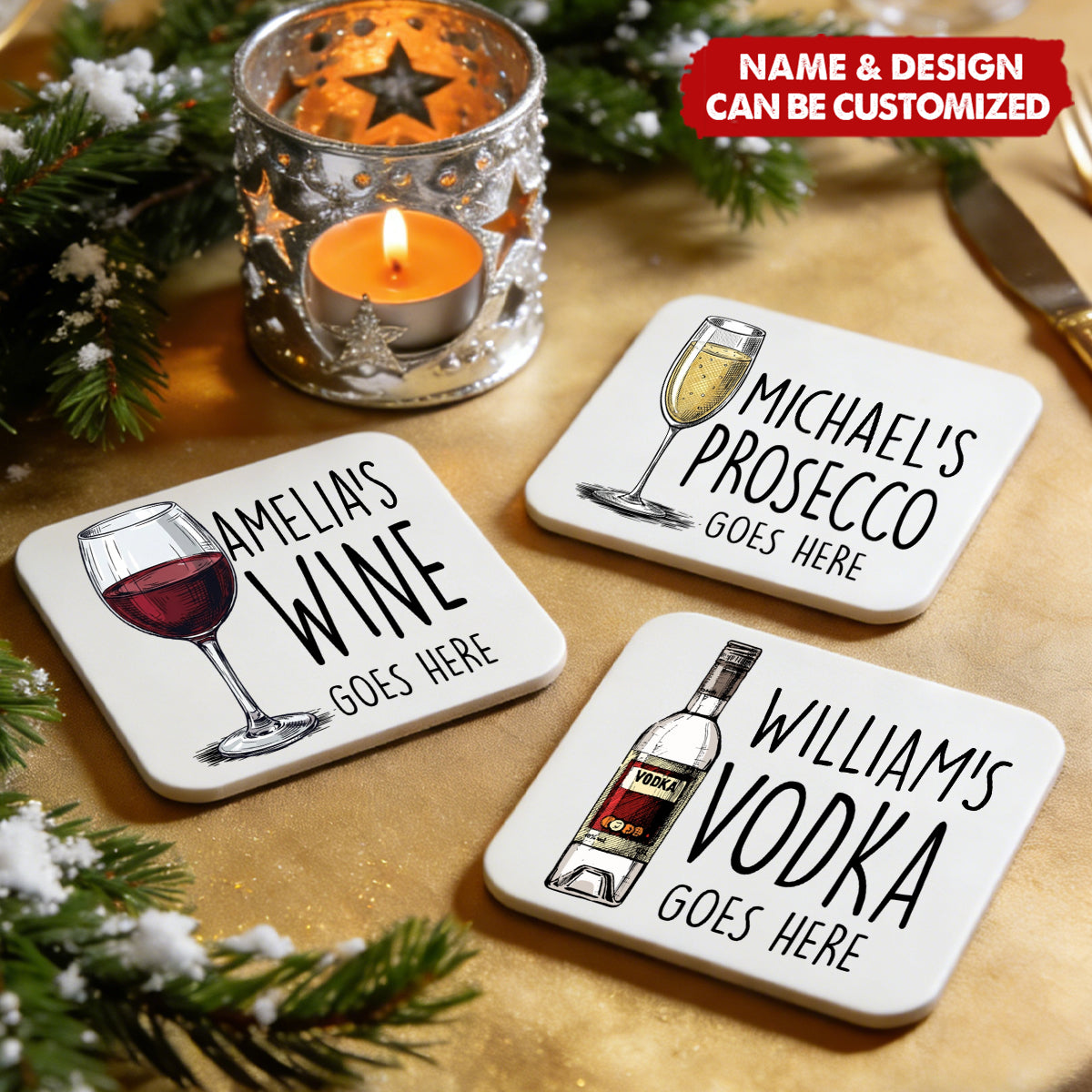 Your Drink Here - Personalized Ceramic Coaster
