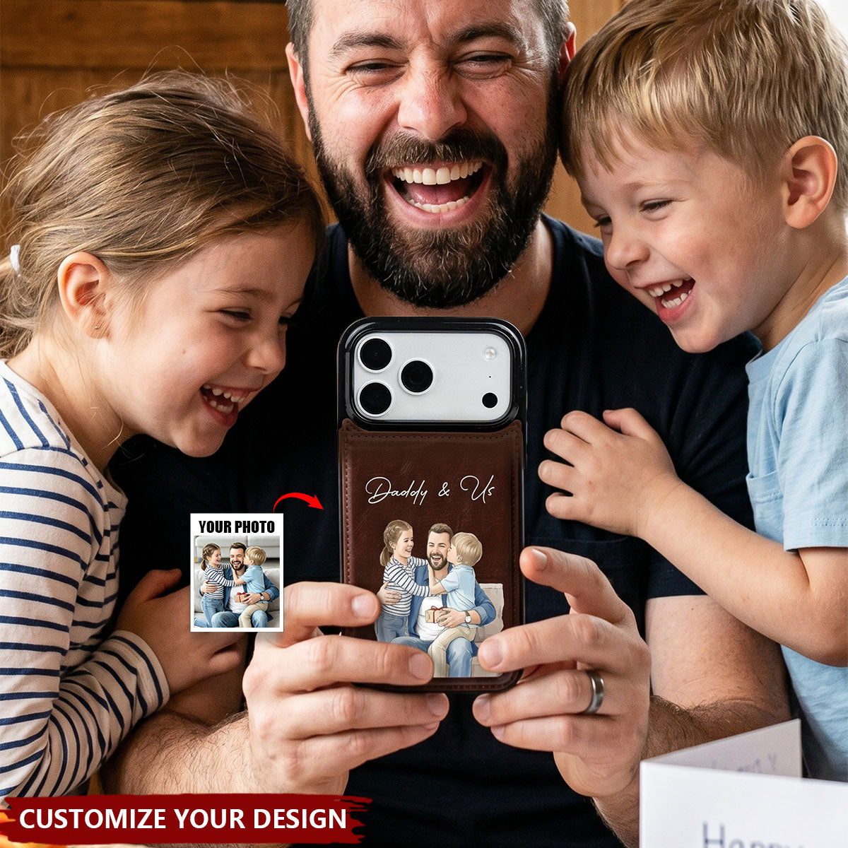 Custom Photo Watercolor Father's Day Gift For Dad, Husband - Personalized Phone Case