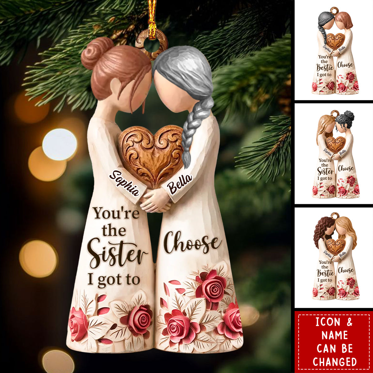 Custom Wood Ornament - Personalized Best Friend Christmas Birthday Gifts - Bright Days Ahead