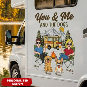 Custom RV Decal For Campers – Personalized Wedding Anniversary Gift For Couples And Dog Parents - Adventure Together