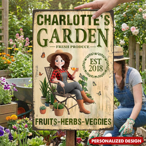 Garden Herbs And Veggie Best Decor Sign - Personalized Metal Sign