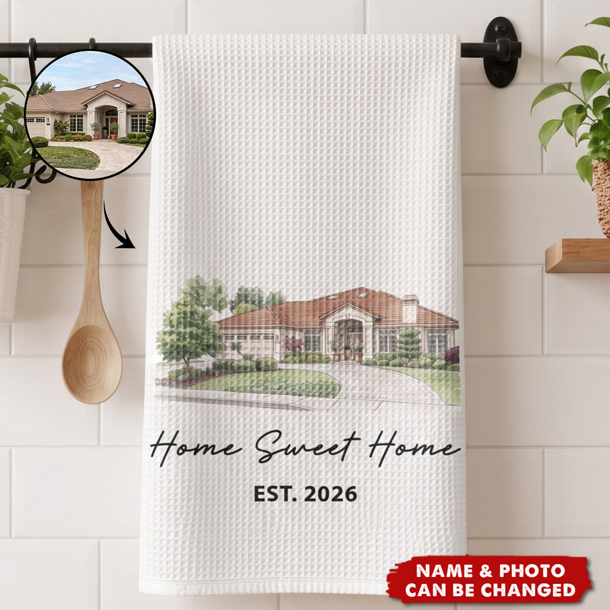 Housewarming Gift New Home Decor Gift For Couples - Personalized Kitchen Towel
