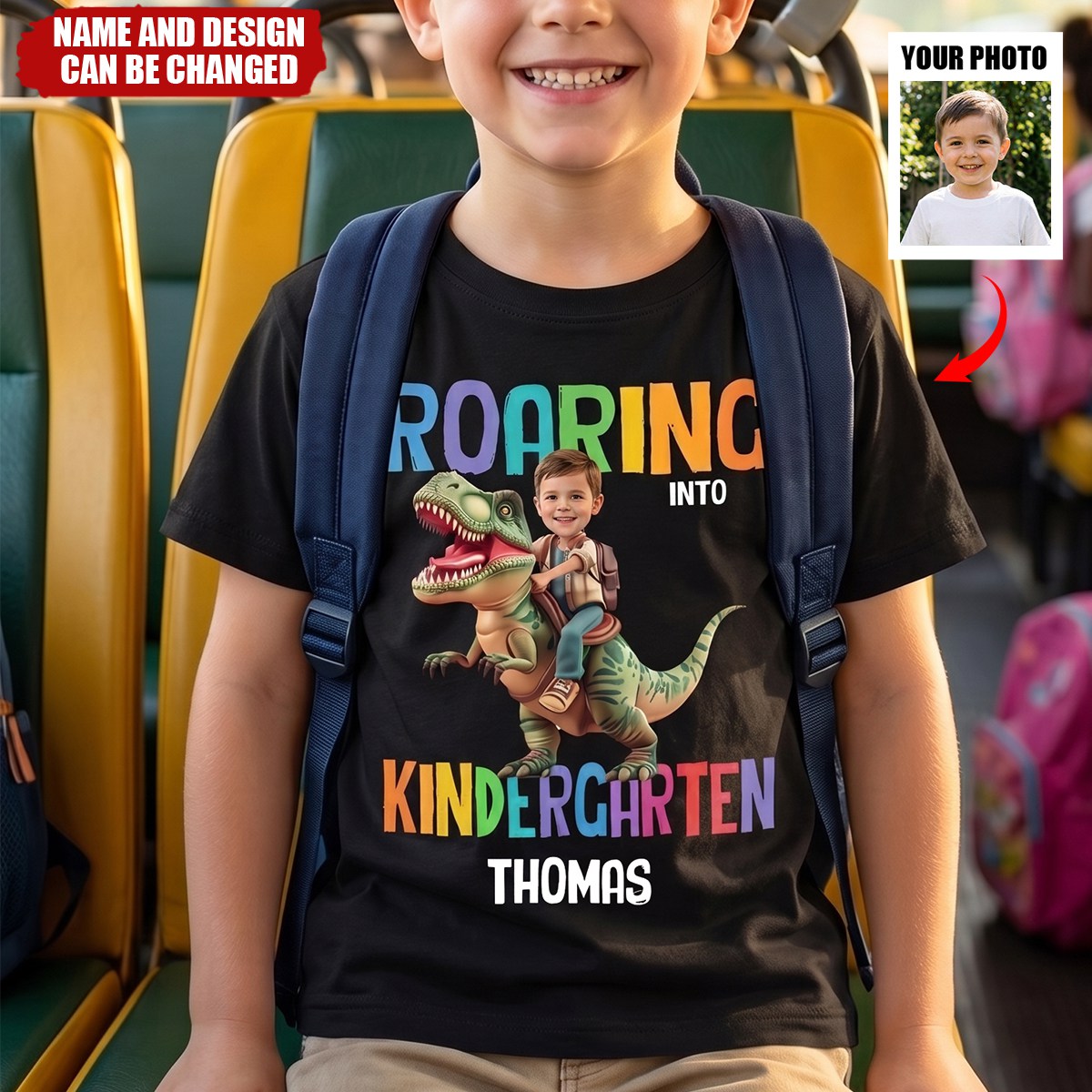 Back To School Custom Favorite Dino For Kids - Personalized Shirt