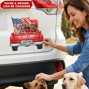 Red White & Woof - Personalized Bumper Sticker