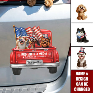 Red White & Woof - Personalized Bumper Sticker