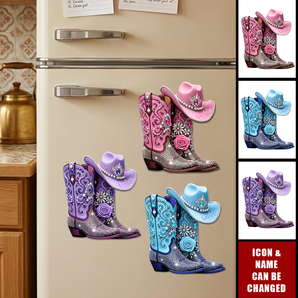 Cowgirl Boots - Personalized Fridge Magnet
