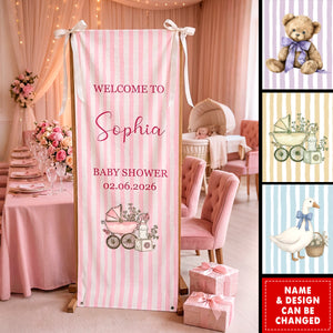 Baby Shower Stripe - Personalized Welcome Sign