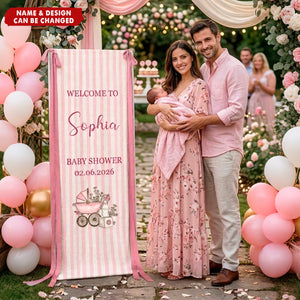 Baby Shower Stripe - Personalized Welcome Sign