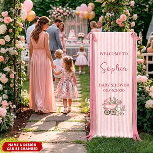 Baby Shower Stripe - Personalized Welcome Sign