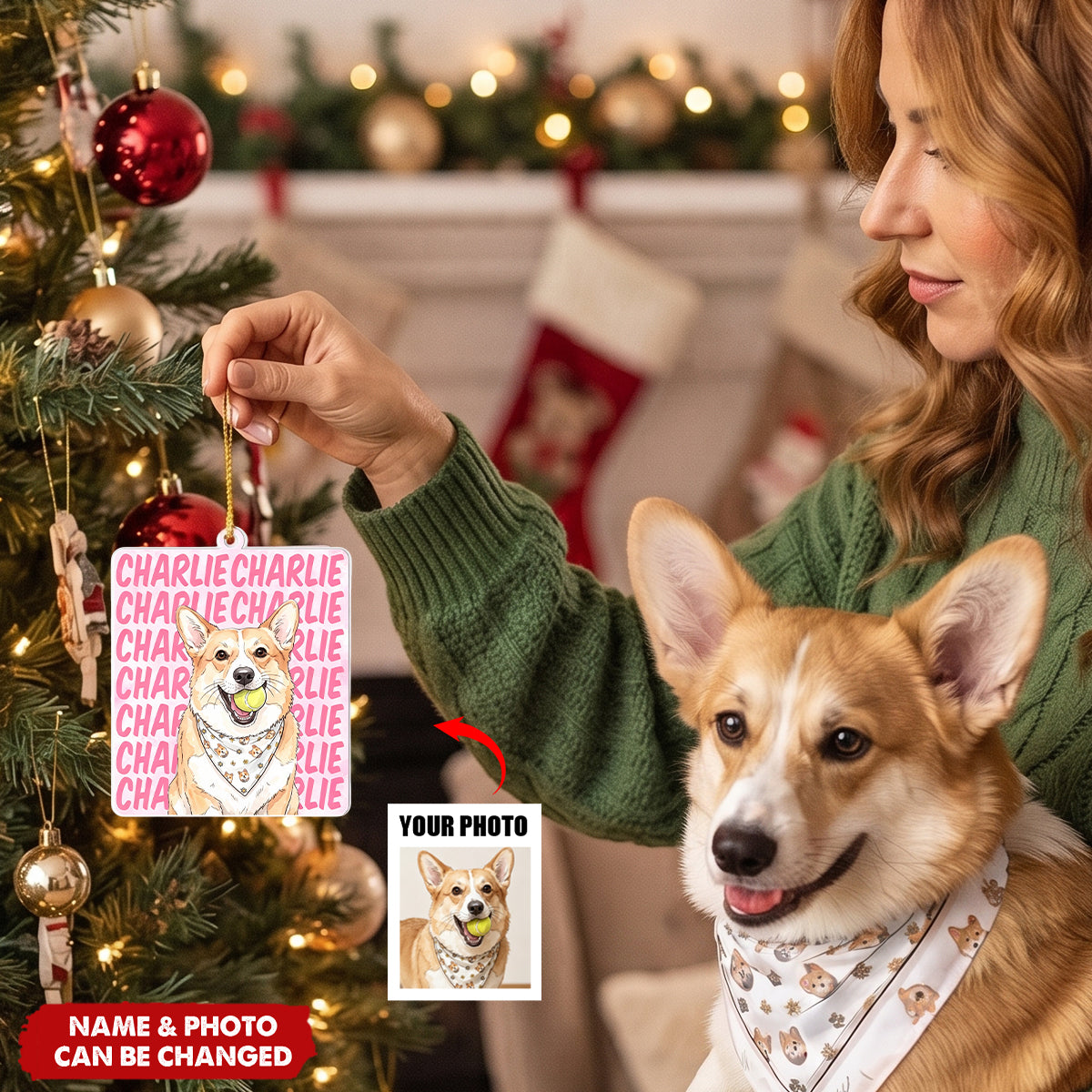 Custom Photo Acrylic Ornament - Personalized Christmas Birthday Gifts For Dog Cat Lovers, Dog Dad And Mom