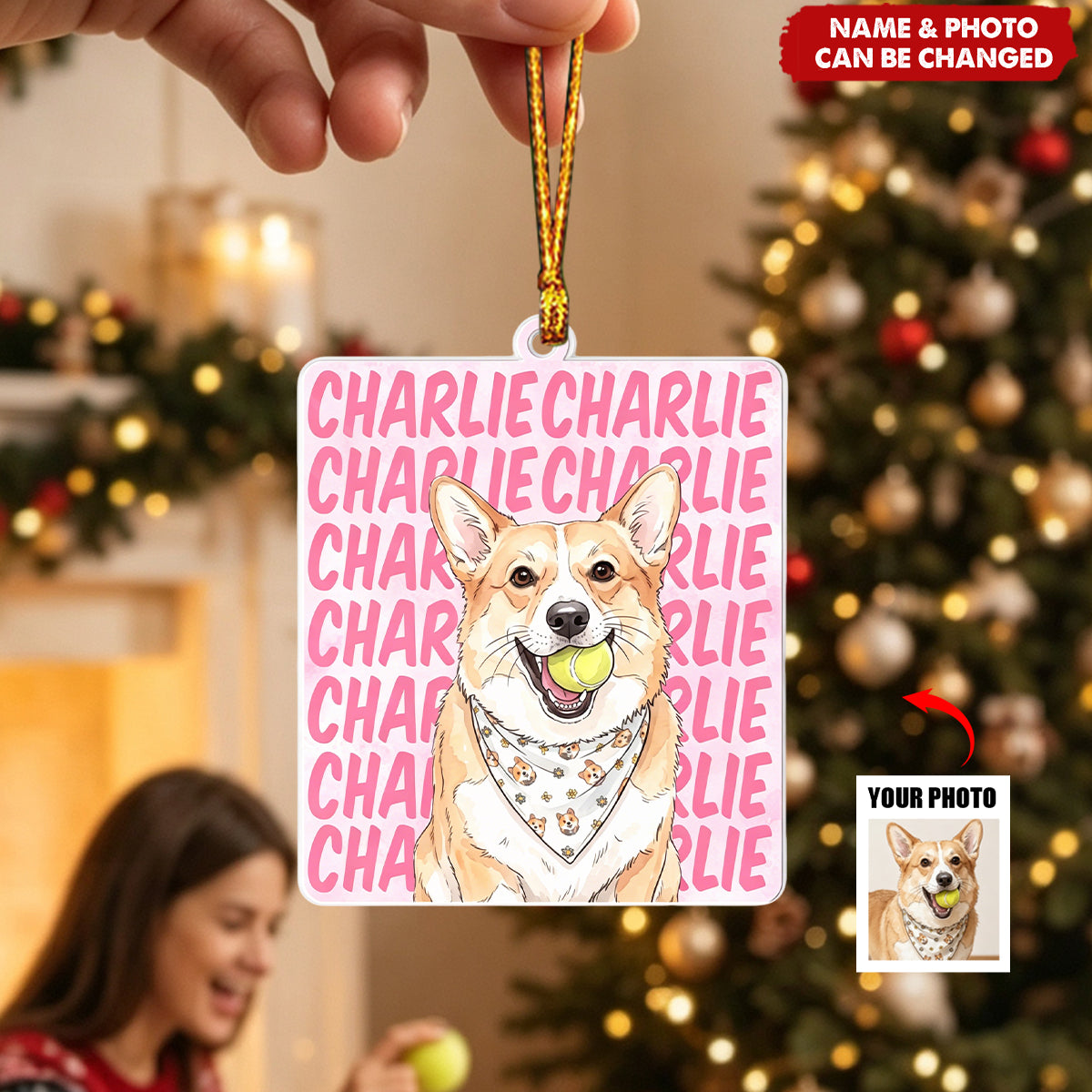 Custom Photo Acrylic Ornament - Personalized Christmas Birthday Gifts For Dog Cat Lovers, Dog Dad And Mom