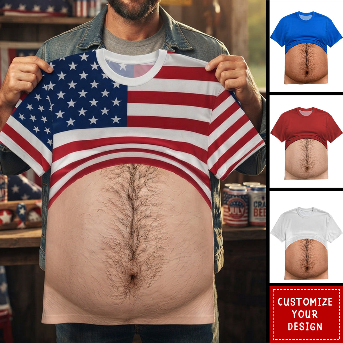 Custom Funny Patriotic T-shirt - Personalized Birthday Gifts For Men - Too Cool For Tea