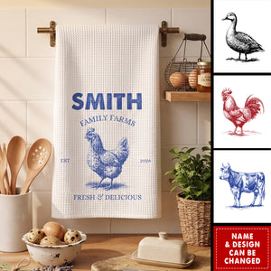 Country Farmhouse, Farm House Kitchen Decor - Personalized Kitchen Towel