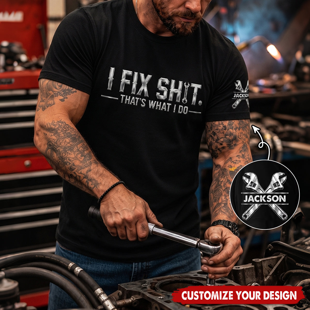 I Fix Sh!T That's What I Do - Gifts For Him, Mechanic Dad, Husband, Grandpa - Personalized Shirt