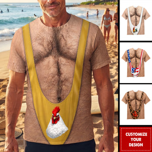 Funny Chicken Costume, Novelty Gag, Xmas Party Outfit Halloween - Personalized Shirt
