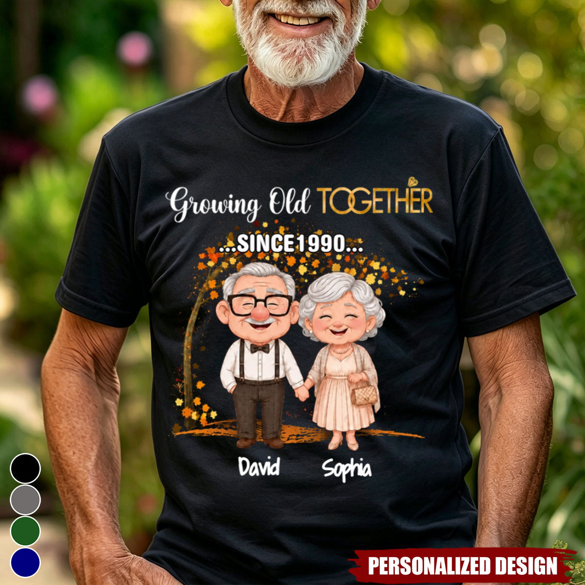 Custom Unisex T-shirt - Growing Old Together, Personalized T-shirt, Gifts For Husband And Wife