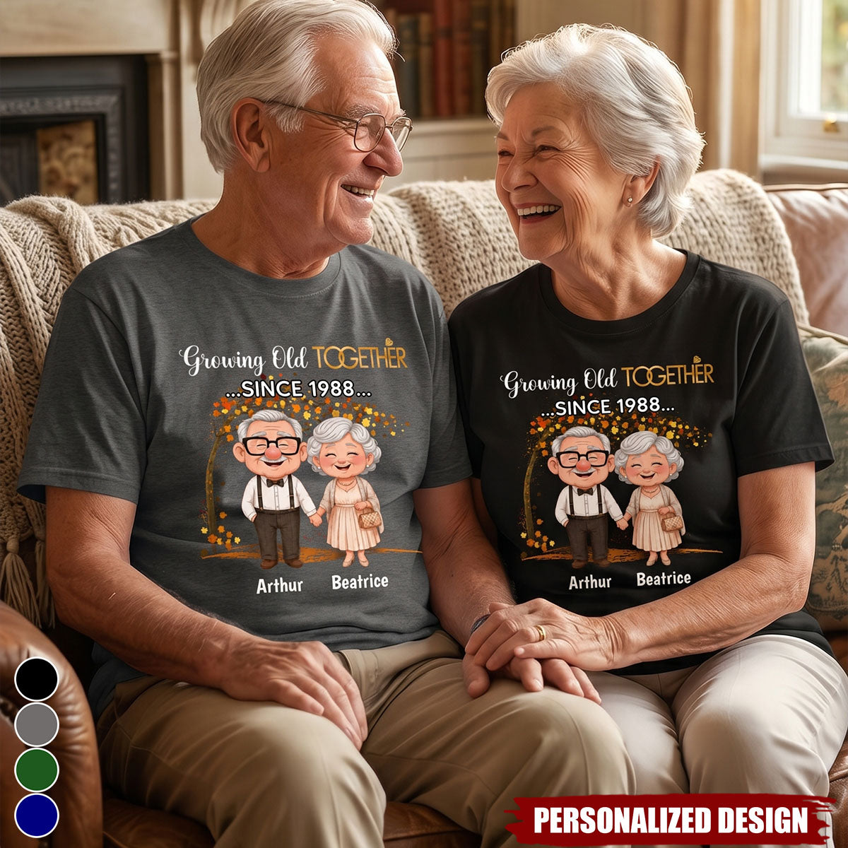 Custom Unisex T-shirt - Growing Old Together, Personalized T-shirt, Gifts For Husband And Wife