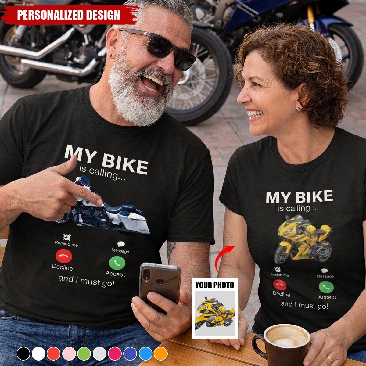 My Motorbike Is Calling Funny Biker Motorcycle Shirt - Personlized Gift For Biker, Motorcycle Lovers