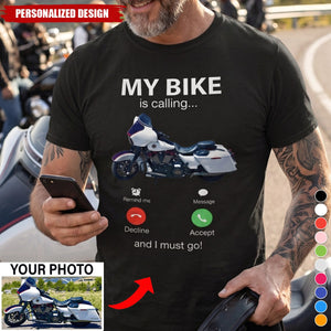 My Motorbike Is Calling Funny Biker Motorcycle Shirt - Personlized Gift For Biker, Motorcycle Lovers