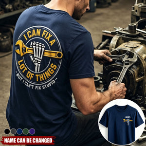 Custom Mechanic T-shirt - Personalized Birthday Gifts For Husband, Son, Grandson, Yourself - I Know Things