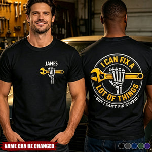 Custom Mechanic T-shirt - Personalized Birthday Gifts For Husband, Son, Grandson, Yourself - I Know Things